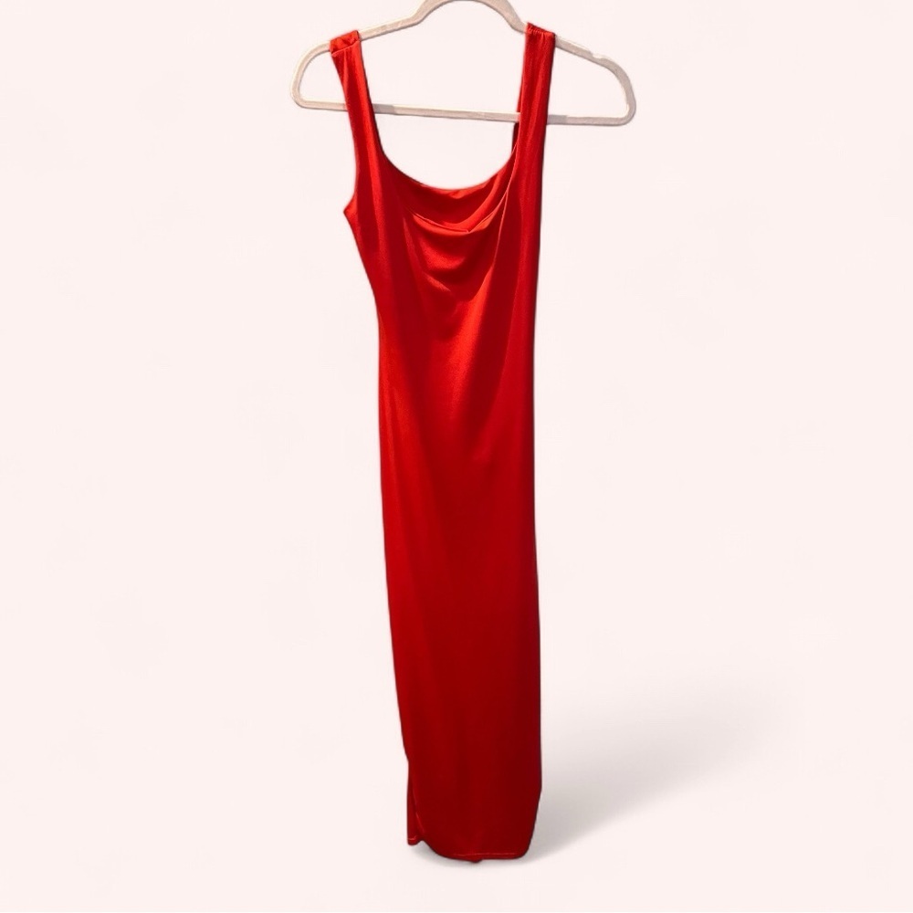SHEIN Vibrant Candy Apple Red Sexy Cut Out Glam Party Dress NWOT Size M - Picture 4 of 6